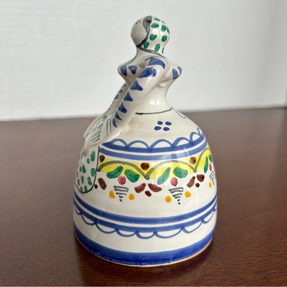 Talavera Franpesa Lady Figurine Bell Signed - Picture 3 of 8